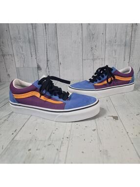 Vans Men’s 4.5 Women’s 6 Old Skool Sneakers Blue Purple Orange Suede
